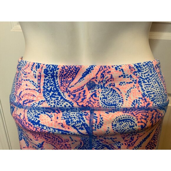 Lilly Pulitzer Pink Blue Maybe Gator Weekender Crop Leggings NWT, Size L - Picture 2 of 4